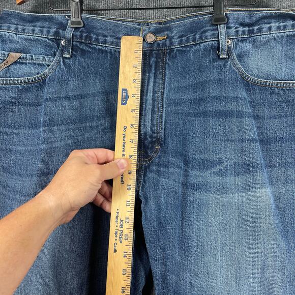 Ariat M4 Low Rise Boot Cut Roadhouse Jeans Men's 42X30 Blue Relaxed Fit Western - Picture 3 of 11